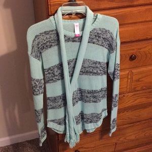 Striped Sweater With Scarf